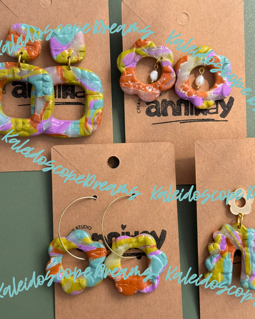 Kaleidoscope Dreams Collection | Statement Ohrringe aus Polymer Clay | Bunt | Geschenkidee