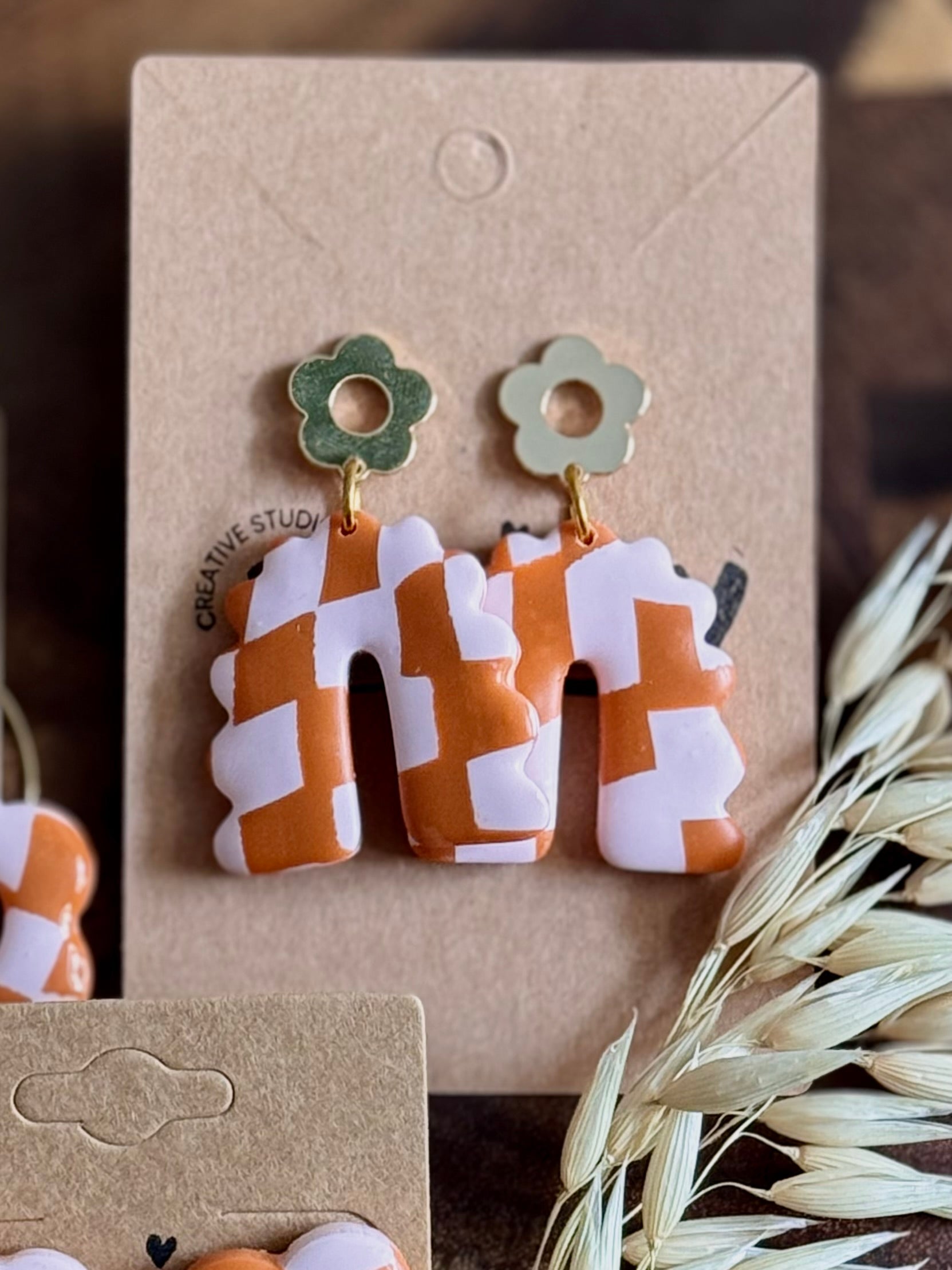 Desert Rose Collection | Handgemachte Statement Ohrringe | Terracotta & Rosa | Polymer Clay | Unikate