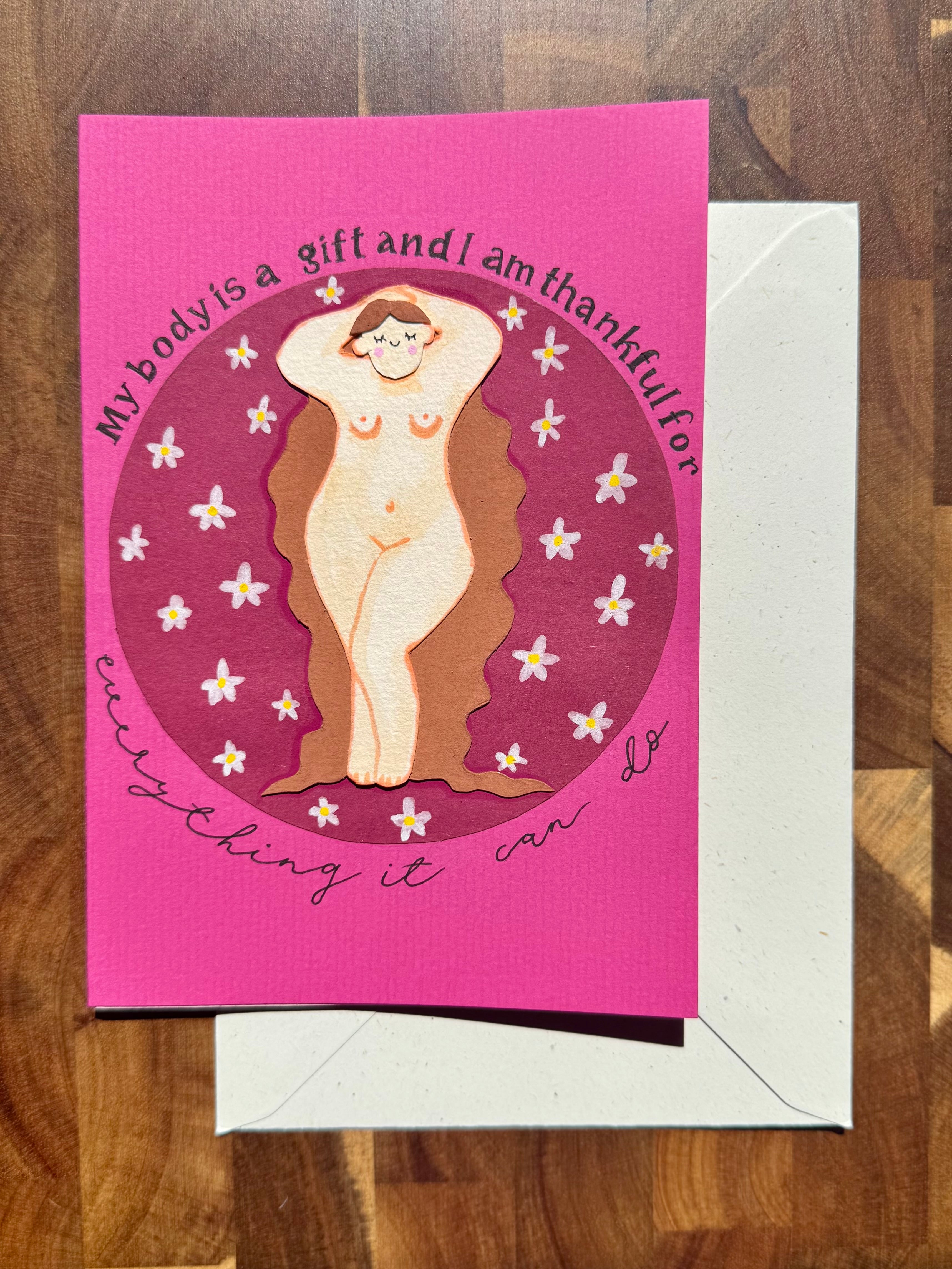 Self Love Club | Handbemalte Grußkarte mit Umschlag & Einleger für Geburtstage und besondere Momente | B6 Format