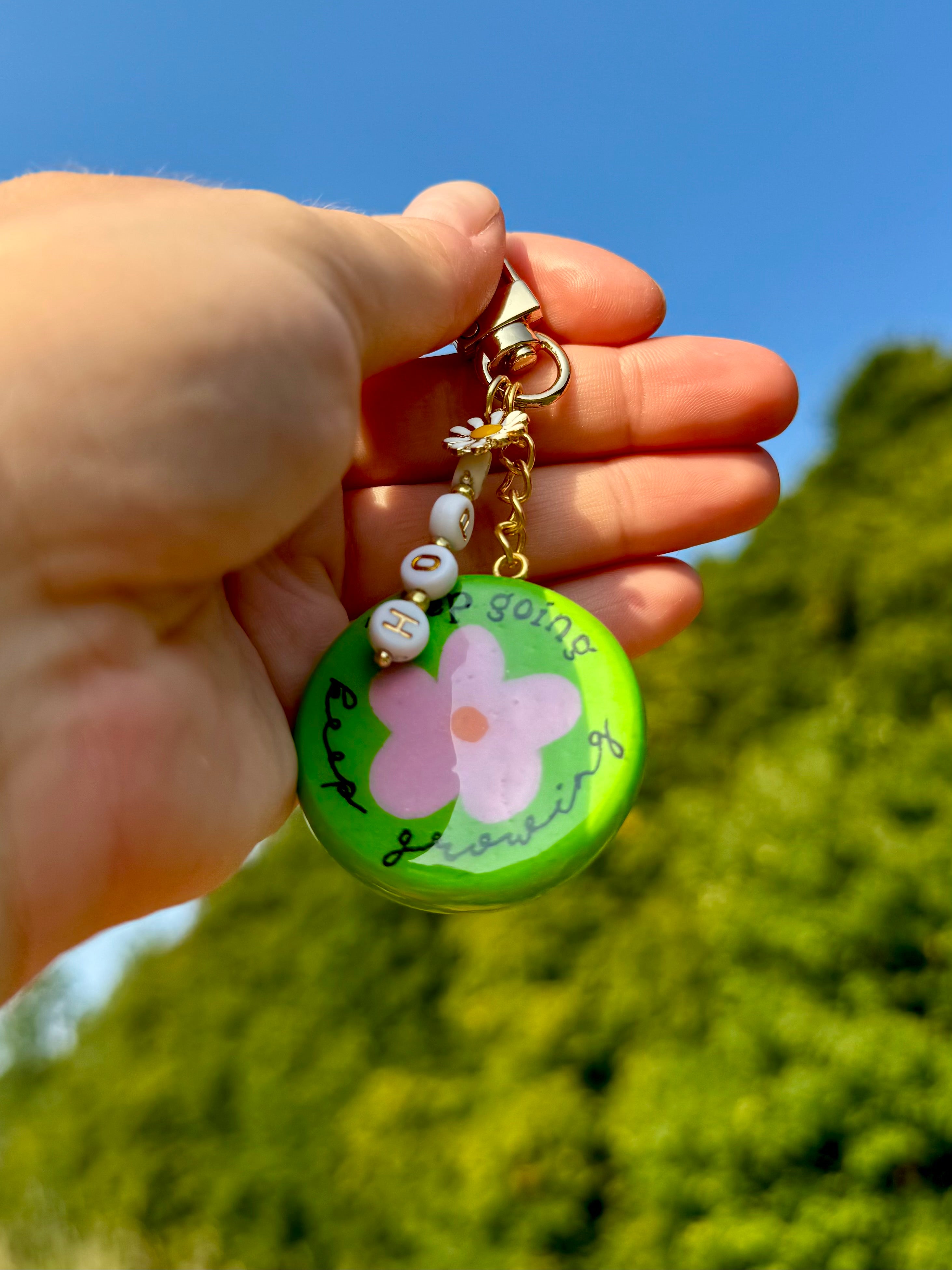 Handbemalter Holz-Bag Charms/Schlüsselanhänger | verschiedene Designs | versiegelt | kleine Stückzahl