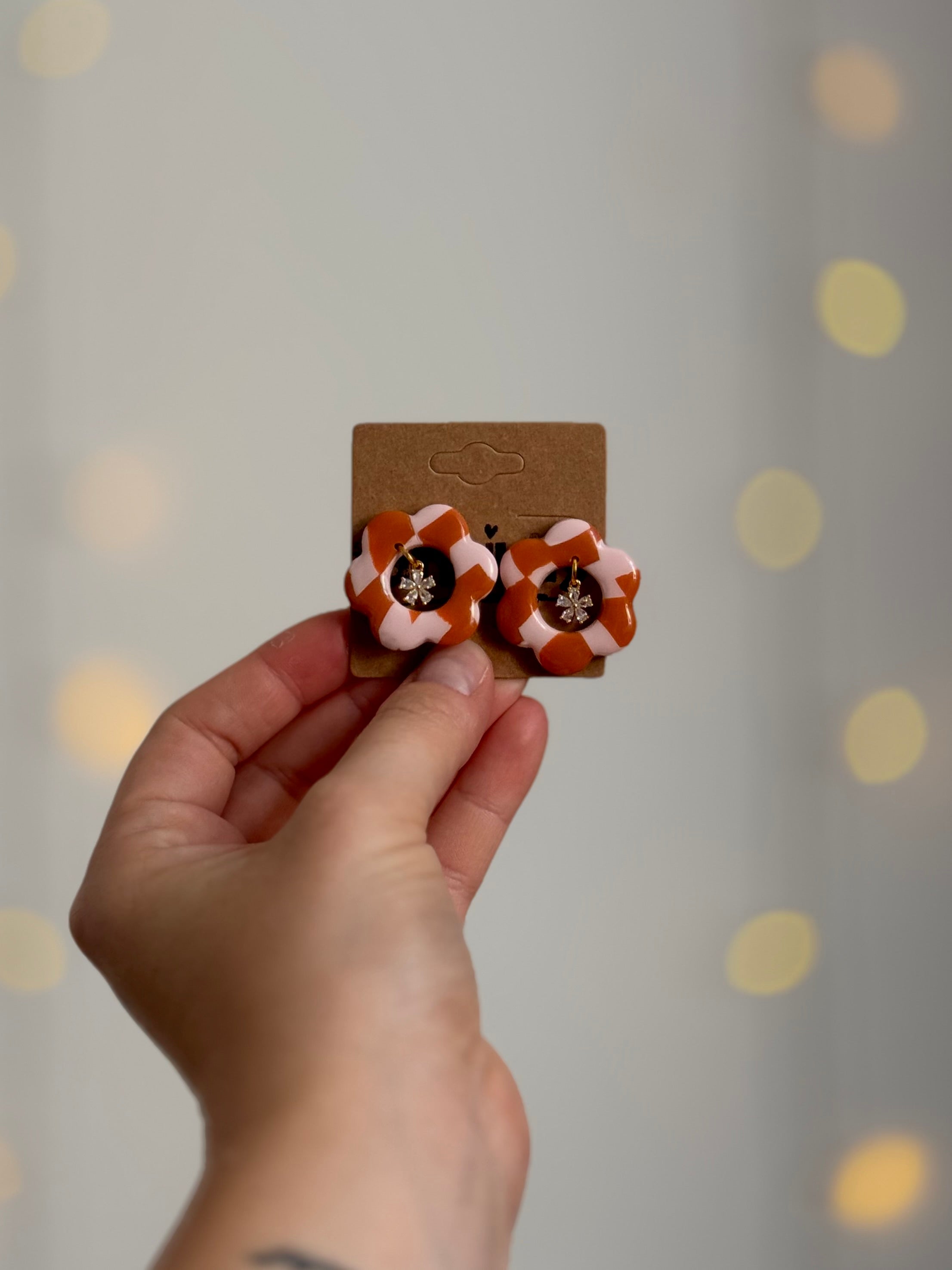 Desert Rose Collection | Handgemachte Statement Ohrringe | Terracotta & Rosa | Polymer Clay | Unikate