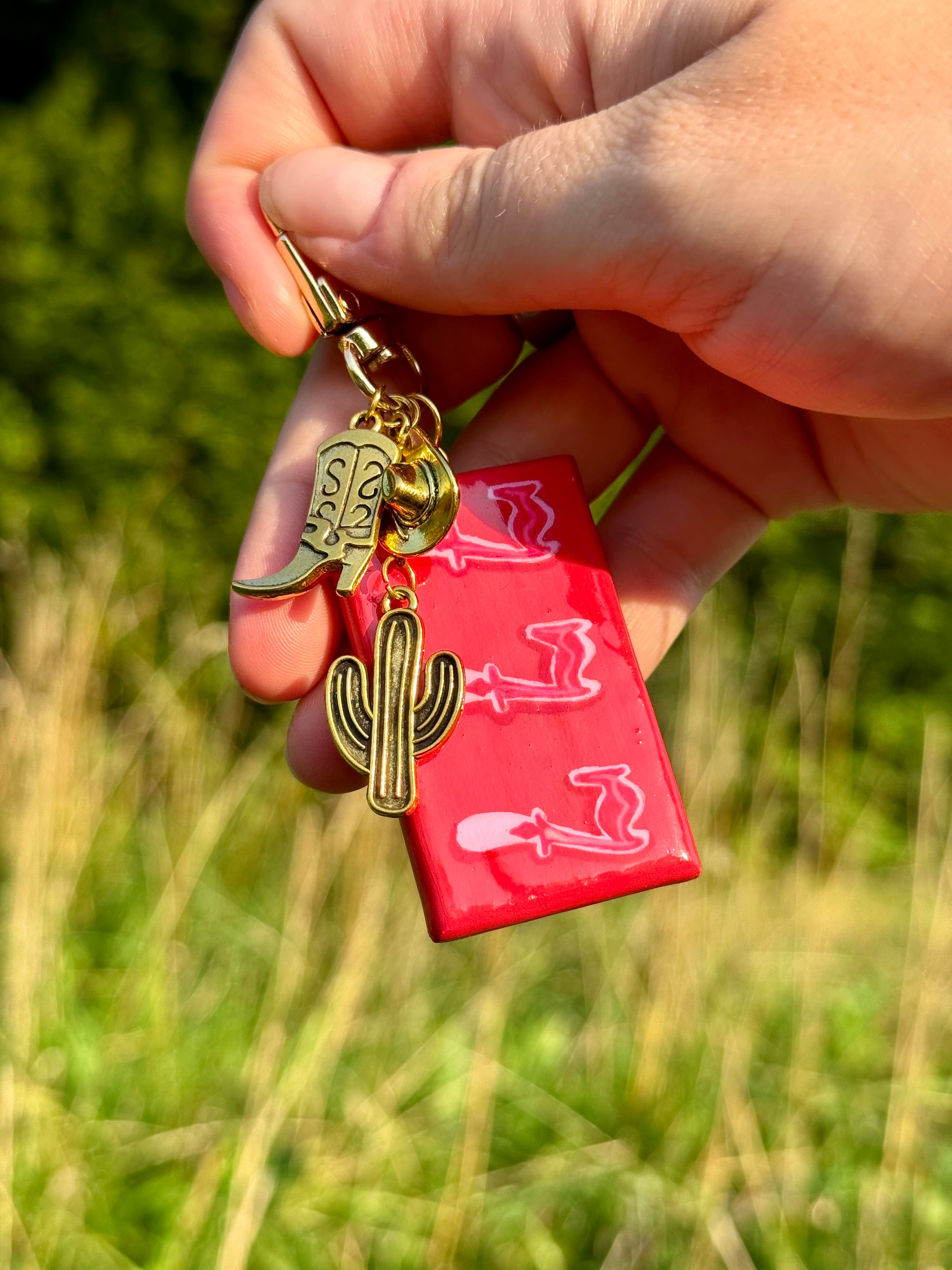 Handbemalter Holz-Bag Charms/Schlüsselanhänger | verschiedene Designs | versiegelt | kleine Stückzahl