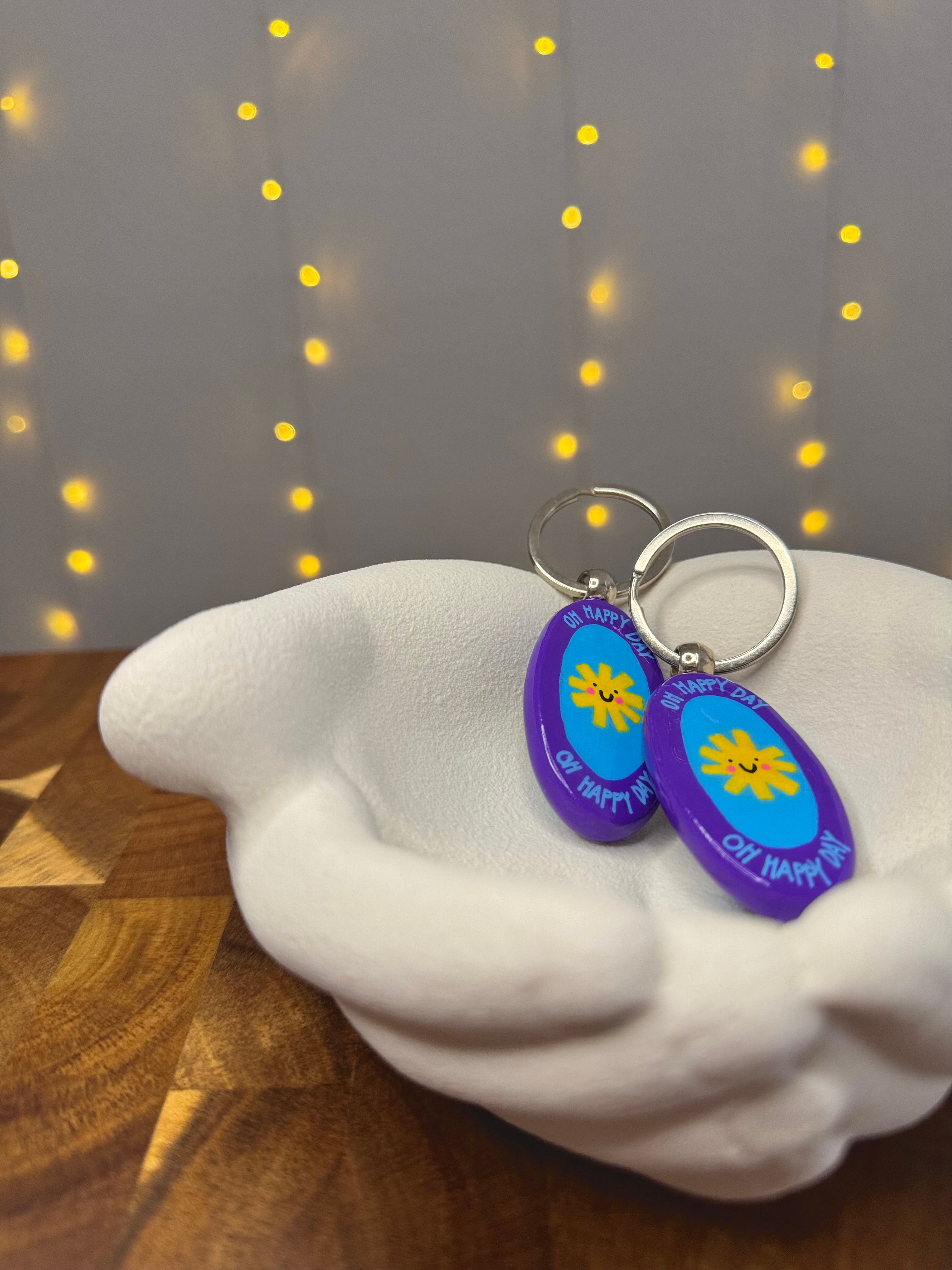 Liebevoll handbemalter Holz-Schlüsselanhänger | verschiedene Designs | versiegelt | kleine Stückzahl