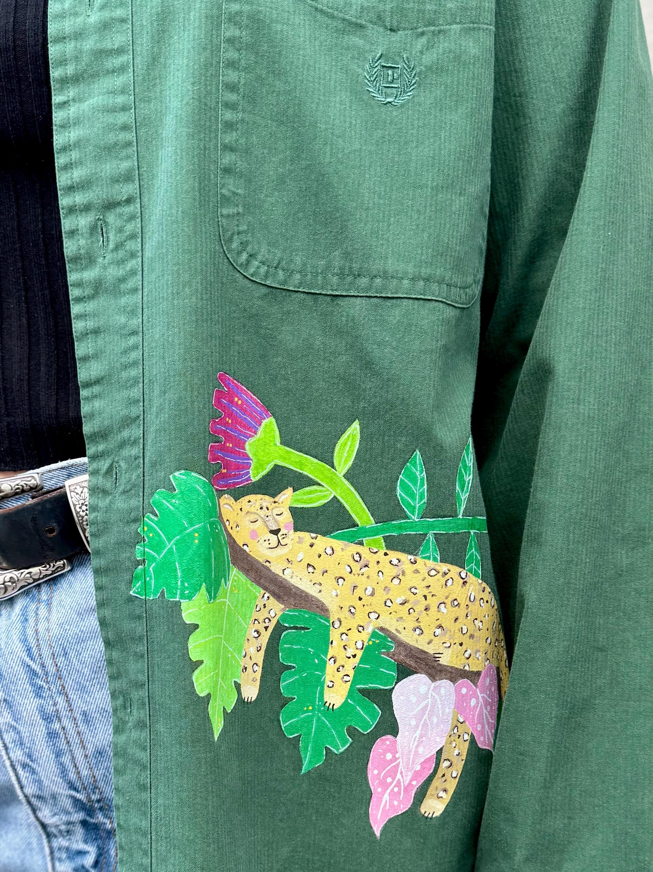 Tropical Dreams | Liebevoll handbemaltes Secondhand CHAPS Hemd (upcycling) | Handgemachtes Einzelstück von Creative Studio Anniway