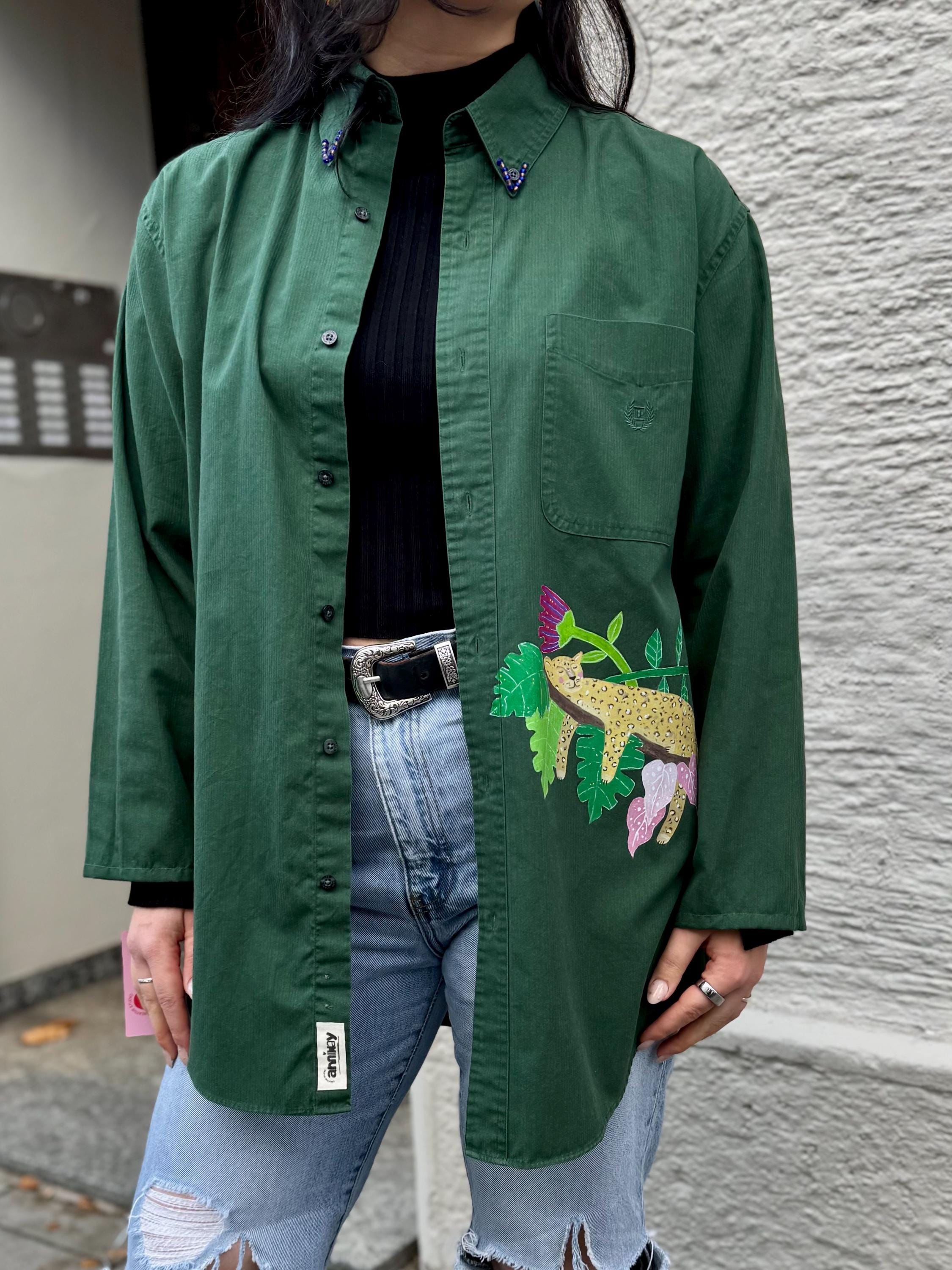 Tropical Dreams | Liebevoll handbemaltes Secondhand CHAPS Hemd (upcycling) | Handgemachtes Einzelstück von Creative Studio Anniway