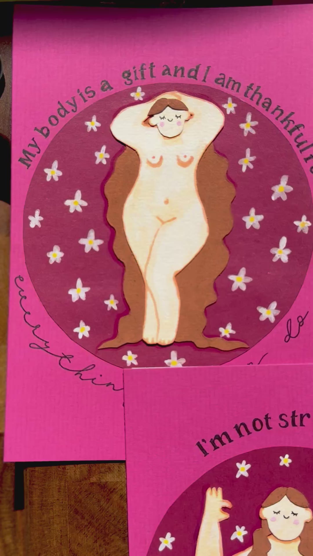 Self Love Club | Handbemalte Grußkarte mit Umschlag & Einleger für Geburtstage und besondere Momente | B6 Format