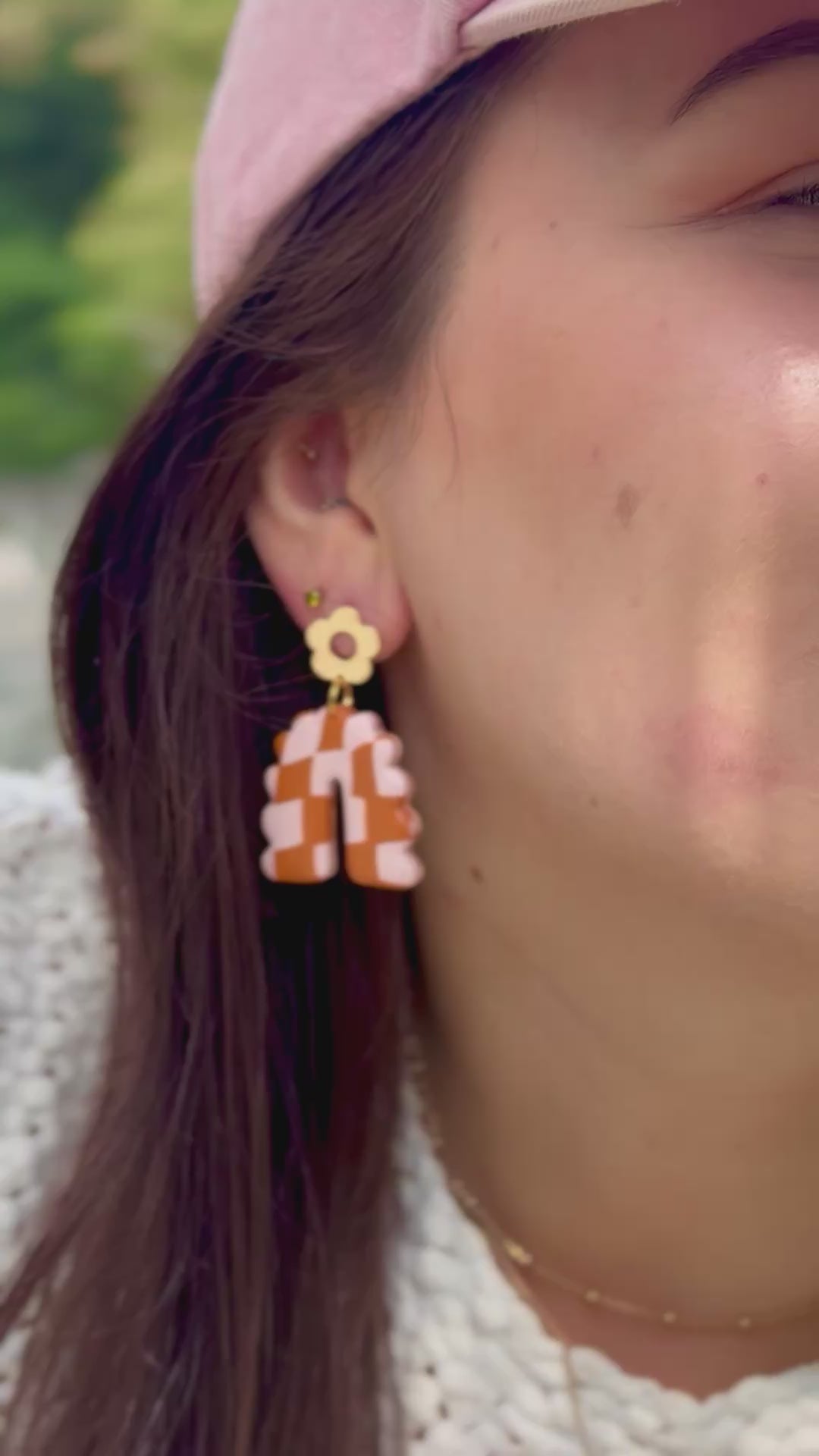 Desert Rose Collection | Handgemachte Statement Ohrringe | Terracotta & Rosa | Polymer Clay | Unikate